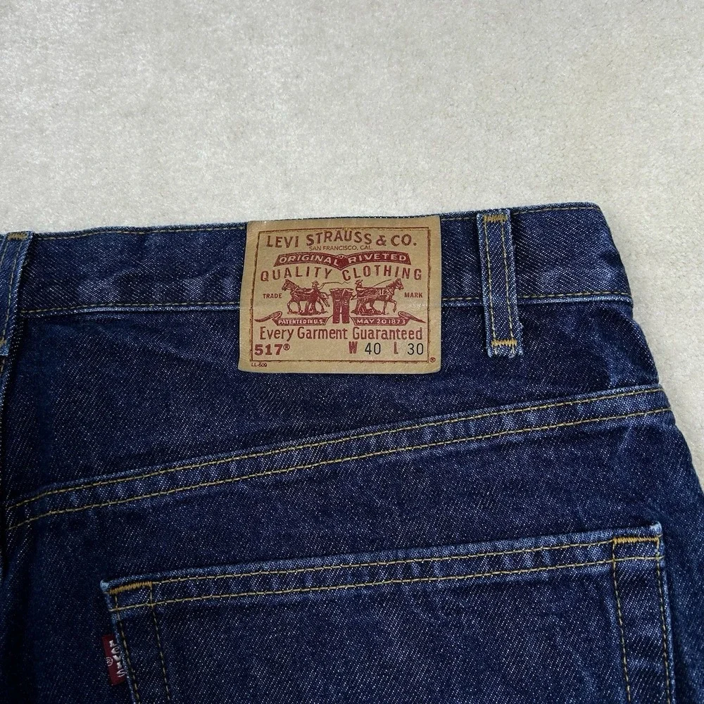 Vintage 90s Levi's 517 Bootcut Denim Jeans 40x30 Made In USA Dark Indigo